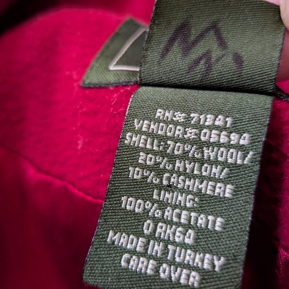 L.L. Bean Vintage Wool & Cashmere Coat Bright Red Size 12 Petite - Picture 5 of 8
